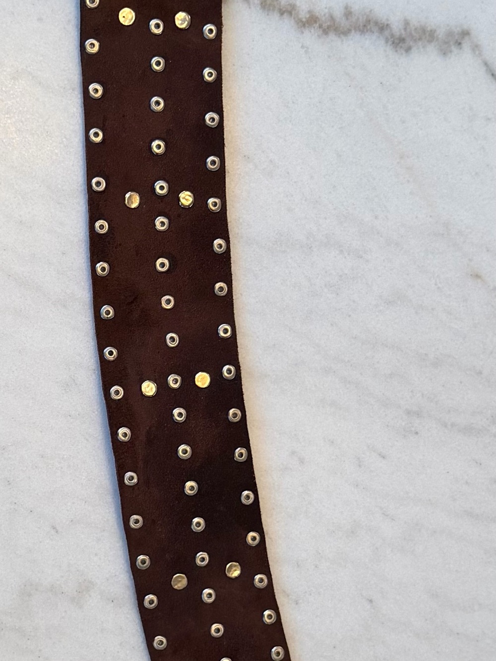 Free People Maral Studded Brown Leather Double-Buckle Waist Belt - Picture 5 of 5